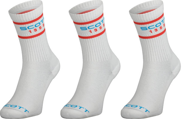 Scott Chaussettes Retro Casual Crew - pack de 3 - blanc/42-44