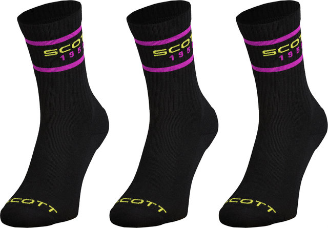 Scott Chaussettes Retro Casual Crew - pack de 3 - black/42-44