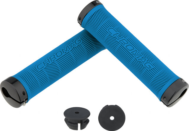 Chromag Puños Palmskin Lock On - blue-black/142 mm