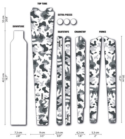 DYEDBRO Gravel Frame Protection Film Set - camo black/universal