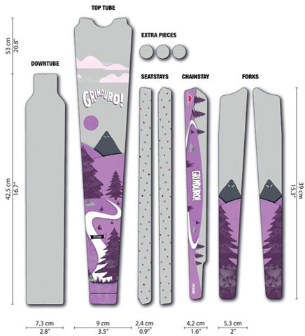 DYEDBRO Gravel Frame Protection Film Set - Grinduro purple/universal