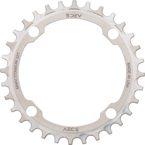 5DEV titanium chainring 104BCD 12-speed - raw/32 tooth