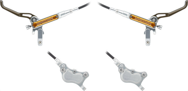 Trickstuff Maxima v+h Set Scheibenbremse Modell 2024 - silber-orange/Satz (VR + HR)