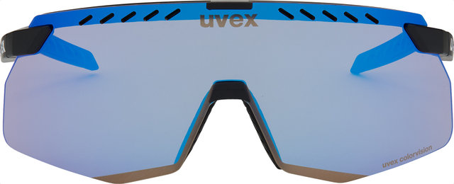 uvex pace stage S CV sports glasses - black matte/mirror blue