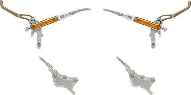 Trickstuff Maxima Front+Rear Disc Brake Set with Steelflex Hose model 2024 - silver-orange/set (front+rear)