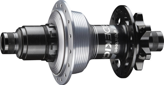 e*thirteen Sidekick 6-bolt disc Boost Rear Hub - black-sterling silver/12 x 148 mm / 32 hole / SRAM XD