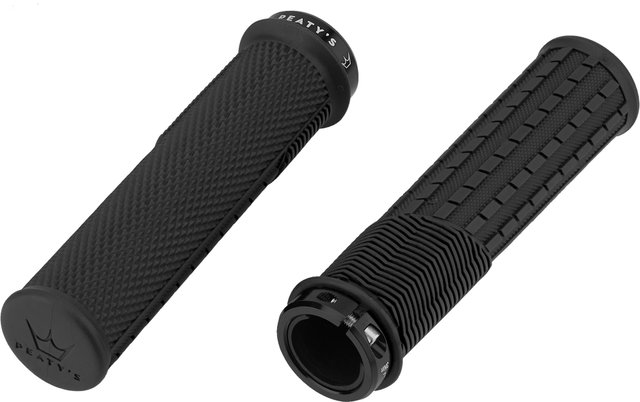 Peatys Monarch Grips Knurl Lock-On Handlebar Grips - black/thin