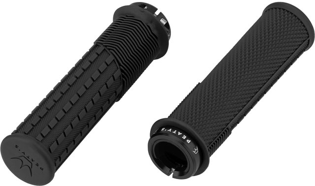 Peatys Monarch Grips Knurl Lock-On Handlebar Grips - black/thick