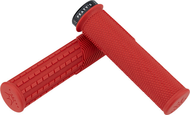 Peatys Monarch Grips Knurl Lock-On Handlebar Grips - red/thin