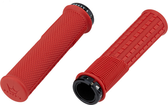 Peatys Monarch Grips Knurl Lock-On Handlebar Grips - red/thin