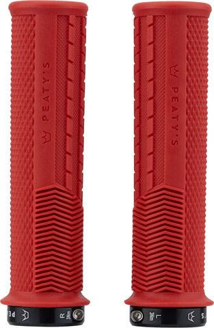 Peatys Monarch Grips Knurl Lock-On Handlebar Grips - red/thin