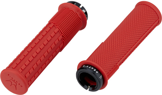 Peatys Monarch Grips Knurl Lock-On Handlebar Grips - red/thick