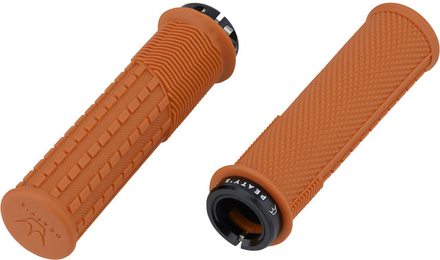 Peatys Monarch Grips Knurl Lock-On Handlebar Grips - mango/thick