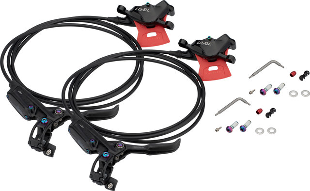 SRAM Level Ultimate Carbon Disc Brake Set - black anodized-rainbow/Set/Flip-Flop (non-side-specific)