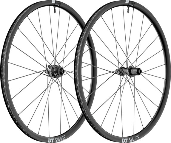 DT Swiss GR 1600 SPLINE Disc Center Lock Dynamo 28" Laufradsatz - schwarz/28" Satz (VR 12x100 Dynamo + HR 12x142) Shimano