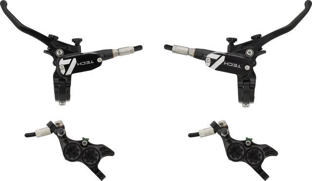 Hope Tech 4 E4 Front+Rear Disc Brake Set w/ Composite Hose - black-black/Set/left/right (side-specific)