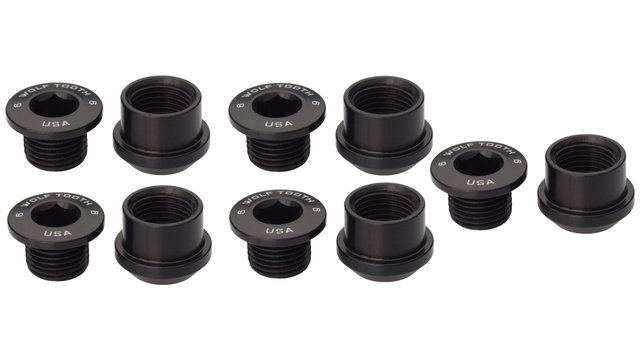 Wolf Tooth Components Set de tornillos de plato 5 brazos 6 mm - black/6 mm