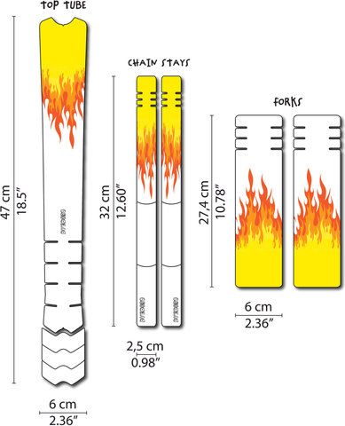 DYEDBRO Kids Rahmenschutzfolien-Set - flames