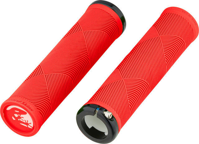 Lizard Skins Strata Lock-On Handlebar Grips - candy red/135 mm