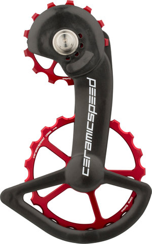 CeramicSpeed OSPW Coated Derailleur Pulley System for Shimano R9100 / R8000-SS - red/13 teeth (guide pulley), 19 teeth (tension pulley)