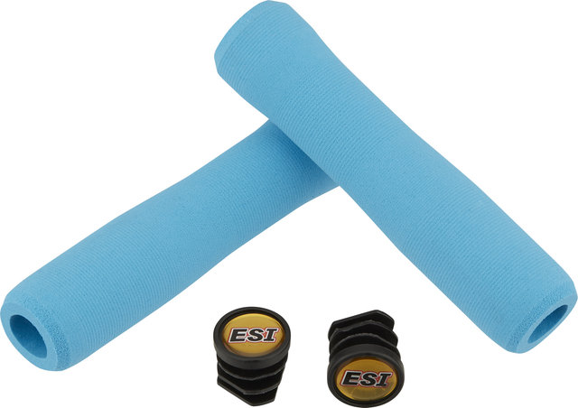 ESI Puños de manillar de silicona FIT XC - aqua/130 mm