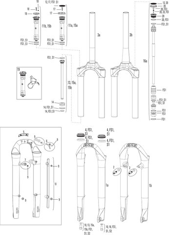 RockShox Ersatzteile Paragon Gold (A1 / 2015-2016) - 2/universal