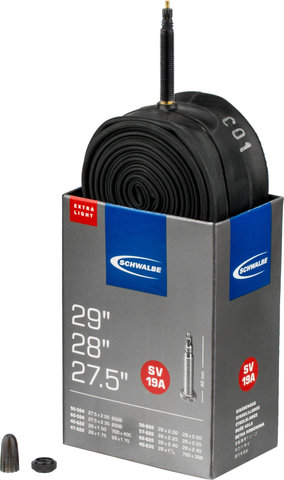 Schwalbe Inner Tube 19A Extralight 27.5" / 28" / 29" - black/57-584 to 40-635/Presta Valve (SV)/28x1.5-2.35 Presta/40 mm