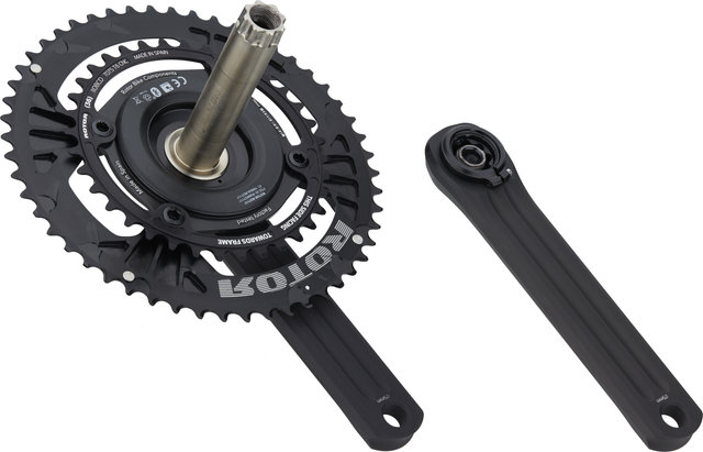 Rotor INspider ALDHU 24 Powermeter Kurbelgarnitur - Werkstattverpackung - black/175,0 mm 36-52