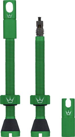 Peatys Chris King Edition MK2 Tubeless Valve 2-Pack Set - emerald/Presta 60 mm