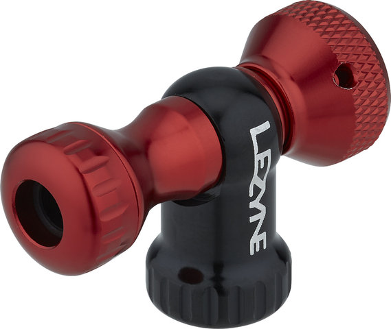 Lezyne Control Drive CO2 Pumpenkopf mit CO2 Kartusche 16 g - rot