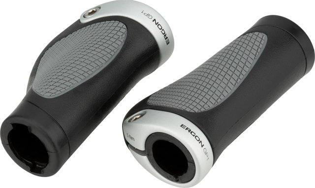 Ergon GP1 Gripshift handlebar grips for twist shifters on both sides - black-silver/S