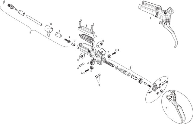 SRAM Ersatzteile Guide RSC (A1) Bremshebel (2015-2016) - 2/schwarz