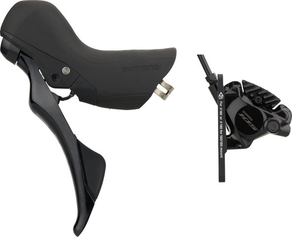 Shimano 105 BR-R7170 + ST-R7120 Disc Brake - black/Front wheel/Left (side-specific)