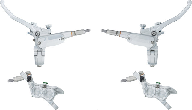 Hope Set de Freins à Disque av+arr Tech 4 E4 avec Conduite en Acier Flex - silver-silver/Ensemble/gauche/droite (spécifique)