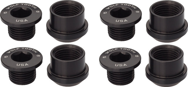 Wolf Tooth Components Set de tornillos de plato 4 brazos 6 mm - black/6 mm