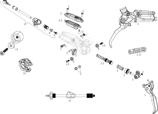 SRAM Ersatzteile G2 Ultimate (A1) Bremshebel (2020) - 6/universal