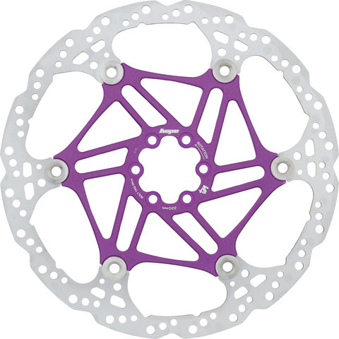 Hope V4 Vented Floating 6-bolt Brake Rotor for Tech V - purple/220 mm