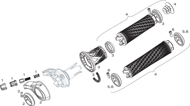 SRAM Ersatzteile Eagle / XX1 / XX / X0 / X01 / GX / NX Drehgriffschalter - 1/schwarz