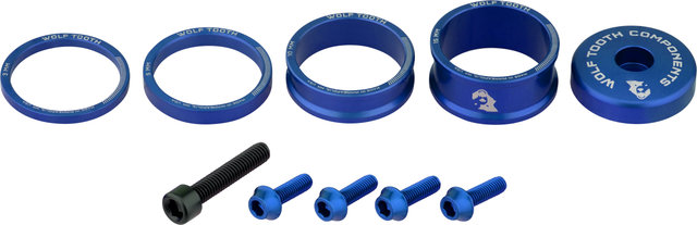 Wolf Tooth Components Anodized Bling Kit Aheadkappe- und Spacer-Set - blue/universal