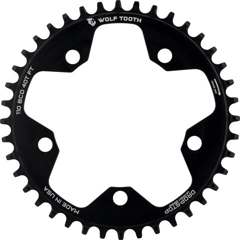 Wolf Tooth Components 110 BCD Gravel / CX / Road Kettenblatt - black/40 Z