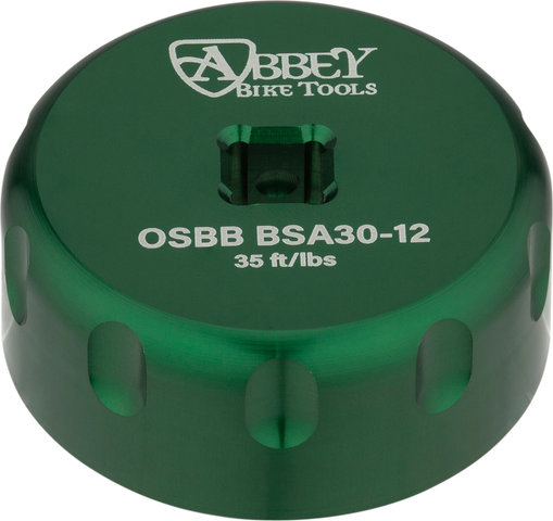 Abbey Bike Tools Single-Sided Bottom Bracket Socket for BSA30-12 - green