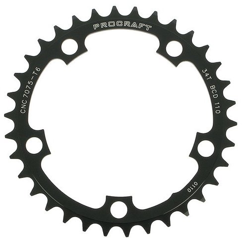 Procraft Compact, 10-speed, 5-arm, 110 mm BCD Chainring - black/34 tooth