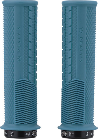 Peaty's Puños de manillar Knurl Lock-On Monarch Grips - turquoise/thick