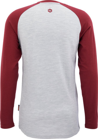 bc original Merino L/S Bike Shirt - silver-grey melange-wine red/M