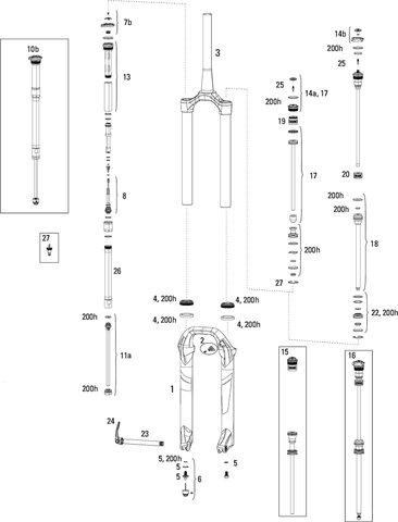 RockShox Repuestos Lyrik RCT3 (A1 / 2016-2017) 27,5" - 4/universal