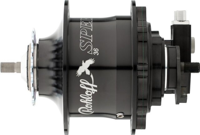 Rohloff Speedhub 500/14 eje de tornillo TS 135 mm buje de engranaje - negro-anodizado/Typ 6, 36 agujeros