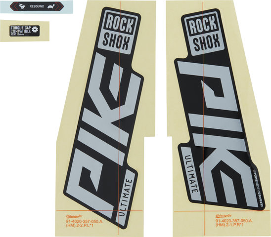 RockShox Set d'Autocollants pour Pike Ultimate Modèle 2021 - gloss black-gloss polar foil