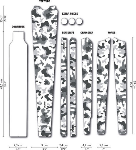 DYEDBRO Gravel Frame Protection Film Set - camo-black