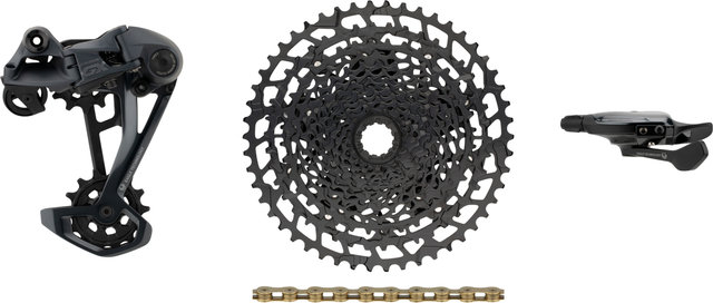 SRAM Kit de mise à niveau E-Bike GX Eagle 1x12 avec cassette pour Shimano - black - XX1 gold/Shimano VTT/14 dents/Shimano MTB/aucun/11-50/aucun/