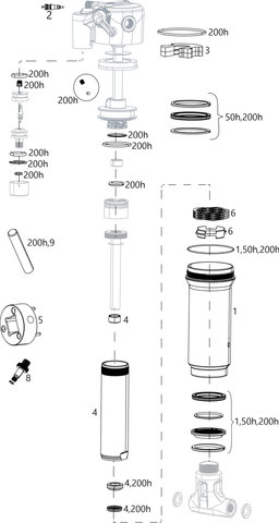 RockShox Deluxe Trek RE:aktiv Thru Shaft (A1 / 2018-2019) - 50 h